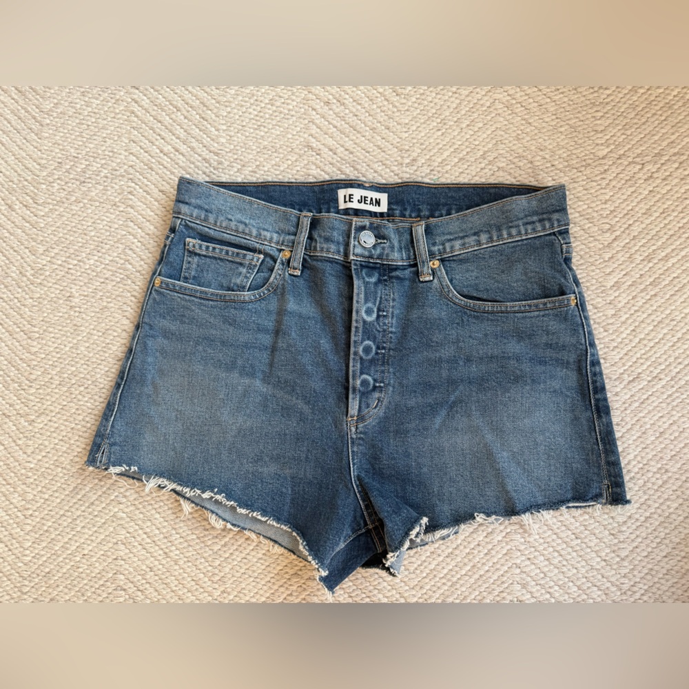 Le Jean Adele Raw Distressed Hem Jean Shorts sz 29